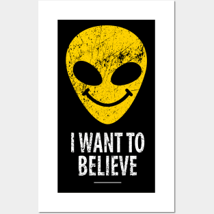 I want to believe alien smiley Posters and Art